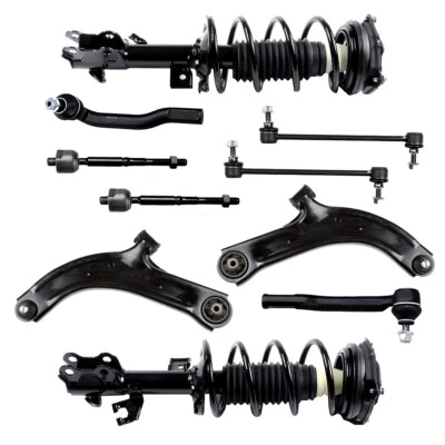 10 Pieces For Nissan Versa Cube Front Struts Lower Control Arms Tie Rod Sway Bar Foto 1 de 4