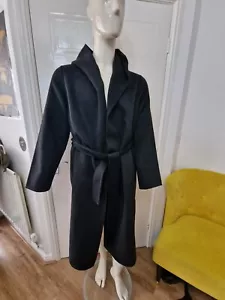 Abrigo largo de lana negro para mujer John Richmond talla Uk 16 Eu 44 nuevo - Imagen 1 de 13
