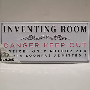 Willy Wonka and the Chocolate Factory Inventing Room Tin Sign Official Display - Picture 1 of 5