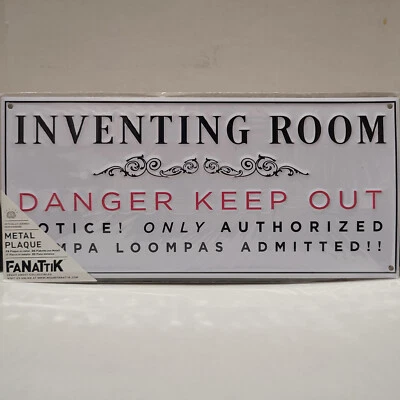 Willy Wonka and the Chocolate Factory Inventing Room Tin Sign Official Display - Image 1 of 4