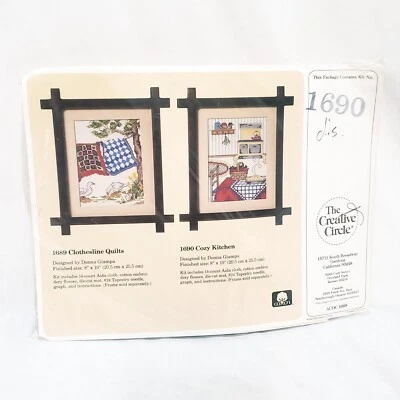 Acogedora mesa de pastel de cocina Country punto de cruz kit 1988 círculo creativo #1690 Foto 1 de 4