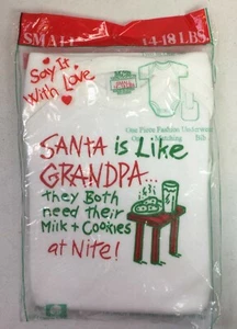 Baby Christmas Snap T-Shirt & Bib 14-18 Lbs Funny Grampa Dainty Miss NOS 20L - Imagen 1 de 2