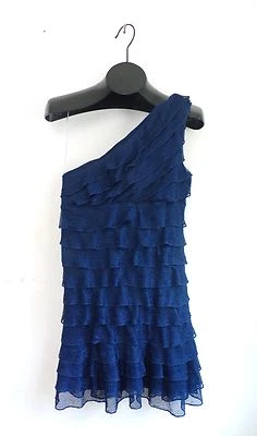 Nuevo con etiquetas Vestido Max Studio M Pequeño Azul con Volantes Un Hombro Ajustado Elegante Casa Rural $118 Foto 1 de 4