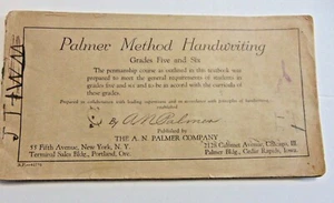1936 Palmer Method Handwriting Grades Five and Six by The A.N. Palmer Company - Imagen 1 de 9