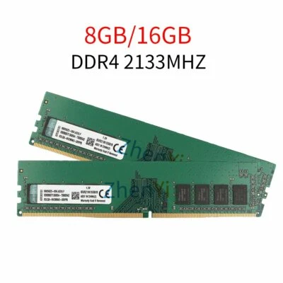 16GB 8GB 4GB DDR4 2133MHz KVR21N15S8/8 PC4 DIMM Desktop Memory SDRAM Kingston BT - Image 1 of 4
