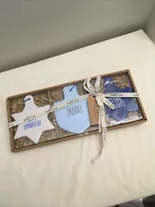 Rae Dunn by Magenta Hanukkah Holiday Ceramic Ornaments Set Of 3 - Picture 1 of 6