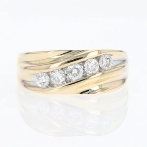 .75ctw Round Cut Diamond Channel-Set Wedding Band Ring 14k Yellow Gold Size 13.5 - Picture 1 of 7