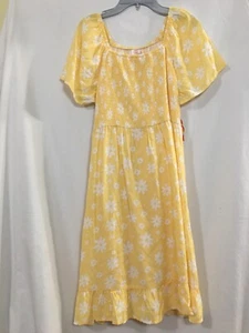 Wonder Nation Girls Floral Smocked Flutter Sleeve Dress Size XL (14-16) Plus New - Picture 1 of 3