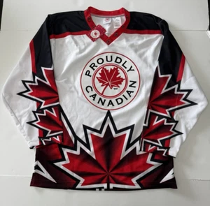 NWT Proudly Canadian White Hockey Maple Leaf Jersey Adult Small - Picture 1 of 9
