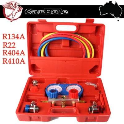 Car Air Conditioning Refrigerant Recharge Measuring Kit Hose Gas Gauge R134A R22 - image 1 of 4