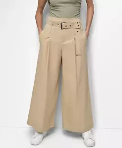 NWT - DKNY Pleated Wide Leg Chino Pants Size 8 - MSRP $89 - Picture 1 of 4