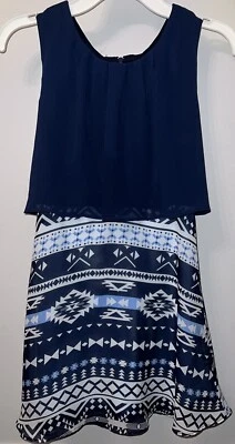 Girls Amy Byer Sleeveless Navy Blue Dress-EUC-Size 7 - Image 1 of 4