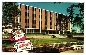 Postal de colección sin usar Kellogg Company Battle Creek Michigan MI Kelloggs cereal - Imagen 1 de 2