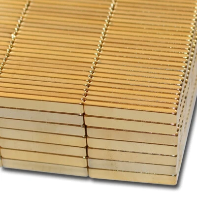 5 MAGNETE TUNING PARALLELEPIPEDO NEODIMIO 25x4x2 mm N52 ORO POTENZA RC AUTO SLOTCAR 1,9 KG - Immagine 1 di 2