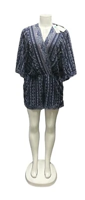 Mameluco Anthropologie Skies Are Azul L Boho Floral Corbata Borla Cuello en V Nuevo con Etiquetas Rayón Foto 1 de 4