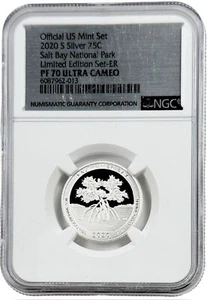 2020 S Silver Salt Bay National Park 25c Limited Edition ER NGC PF 70 UC - Picture 1 of 2