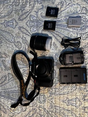 Nikon D3400 with  body, 3 batteries, 2 battery chargers, 18-55mm kit lens  OBO  - Image 1 of 4
