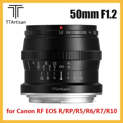 TTArtisan 50mm F1.2 APS-C Lens for Canon RF mount EOS R RP R5 R6 R7 R10 Cameras