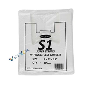 Chaleco de alta resistencia blanco S1 bolsas de plástico 100 bolsas - Imagen 1 de 5