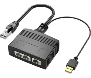 Adaptateur répartiteur Ethernet 1 à 3 RJ45,8 cœurs 100 Mbps réseau haute vitesse (mâle) - Photo 1/10