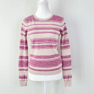 Suéter THEORY Charla listrado cashmere marfim/vibrante NOVO tamanho pequeno - Imagem 1 de 4