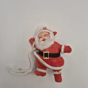 Flocked Vintage Santa Ornament - Picture 1 of 3