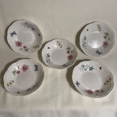 Lenox China BUTTERFLY MEADOW 5 Fruit Dessert Bowls - Image 1 of 4