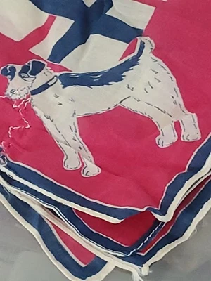 Terrier Dog Cotton Pocket Square Handkerchief Scarf Hanky As Is - Image 1 of 4