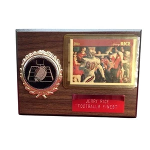 Jerry Rice Football's Finest Plaque with NFL Emblem 49ers Original - Picture 1 of 2
