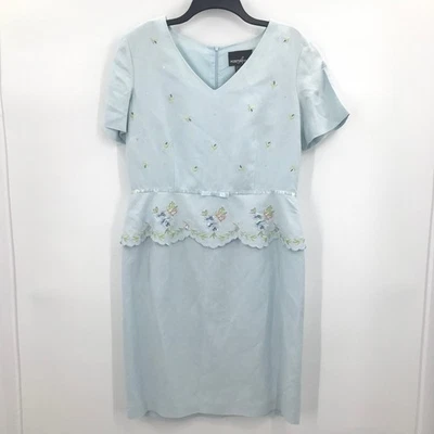 Vestido Positive Attitude Floral Vieira Cintura Caída Manga Corta Azul 12 Foto 1 de 4