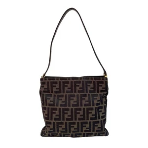 FENDI Zucca Brown Canvas Shoulder Bag - Picture 1 of 14