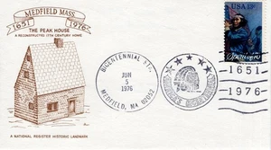 THE PEAK HOUSE, MEDFIELD, MA,  1976  FDC20265 - Picture 1 of 1