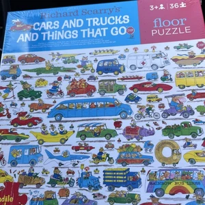Richard Scarrys Cars Trucks Things Go Floor Puzzle Crocodile Creek 36 Piece 2019 - Picture 1 of 2