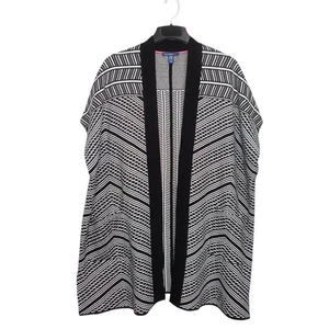 Isaac Mizrahi Live Cardigan Duster Womens XS S Black White Open Front Oversized - Picture 1 of 13