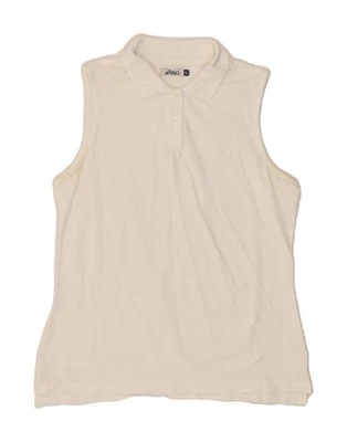 Camisa polo sin mangas para mujer ASICS Reino Unido 18 XL algodón blanco ZO04 Foto 1 de 3