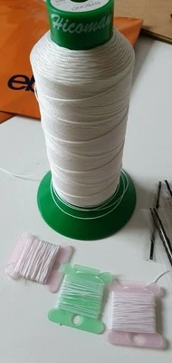 Kit Upholstery White Thread & Needle Hand sewing nylon thread Upholstery - Image 1 of 4