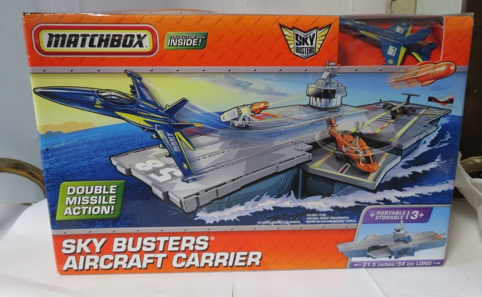 Matchbox Sky Busters Aircraft Carrier Portable Playset Case And Planes 2009 - Image 1 of 4