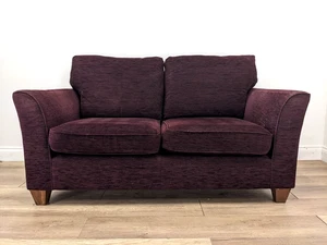 SOFA M&S 2 Seater Abbey Plum Fleck Pattern Removable Cushions Feet FREE DELIVERY - Picture 1 of 22