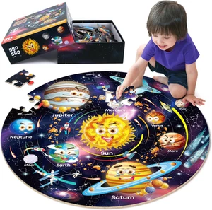 Sonnensystem Bodenpuzzle für Kinder im Alter von 4-8 Jahren, großes 70-teiliges Puzzle für - Bild 1 von 12