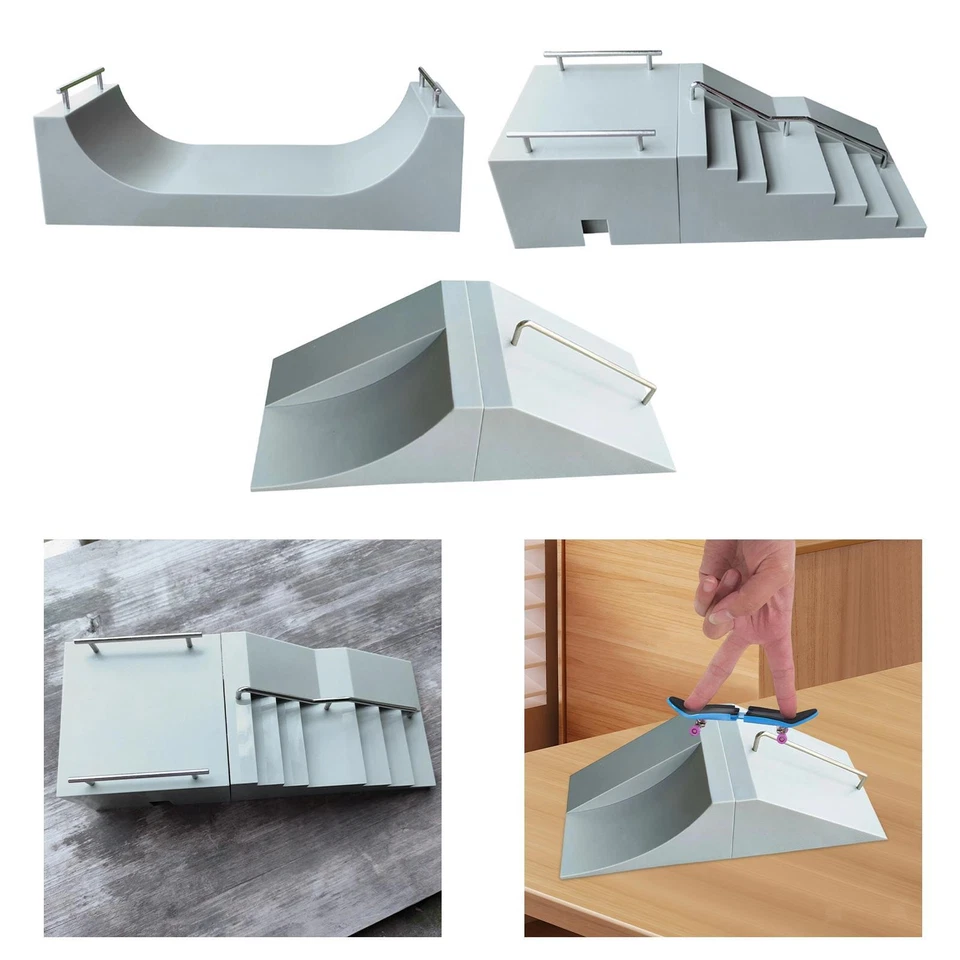 Tragbare interaktive Skateboard-Rampe, graues Trainingsgerät für und - Bild 1 von 1