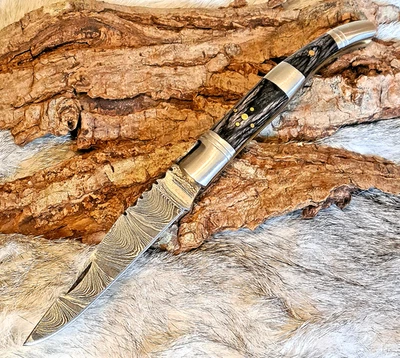 LAGUIOLE STIL Laguiole Damastmesser Taschenmesser Damast-taschenmesser Klappmesser 19cm- (LG25