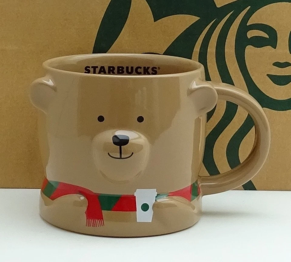 Starbucks Mug Tasse Becher Weihnachten Bear Bär braun mit Schriftzug 12oz NEU