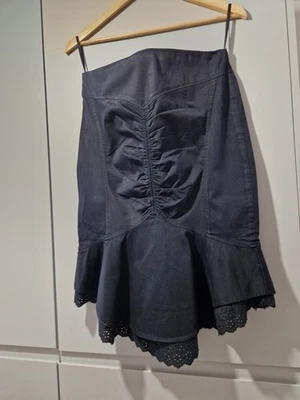 Size 10 Black Rouche Bum Detailed Black Skirt - Image 1 of 4