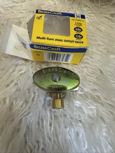 BrassCraft 30 Multi-Turn Dual Outlet 1/2"Inlet 3/8" 1/4" Outlet Valve CR1900RXR1 - Picture 1 of 3