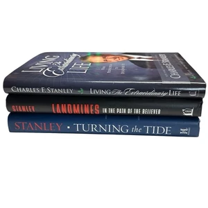 Lot Of 3 Charles Stanley Hardcover Books - Landmines Turning The Tide  - Foto 1 di 3