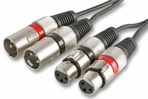 PULSE - Twin 3 Pin XLR Kabel 3m Zwart - Afbeelding 1 van 1