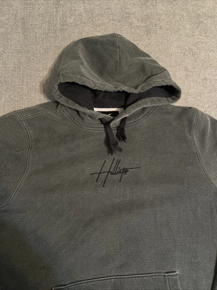 Sudadera con Capucha Hollister Bordada Spellout Para Hombre X Grande Gris Y2K Exterior Cabincore Foto 1 de 4