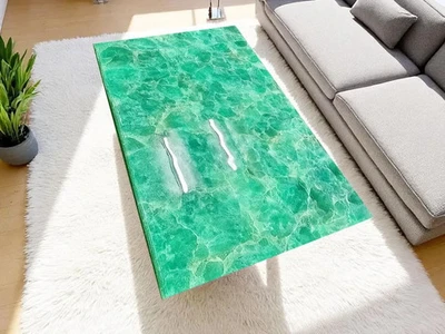 Mesa de centro de piedra fluorita - Elegante losa de muebles de arte de piedras preciosas semipreciosas Foto 1 de 4