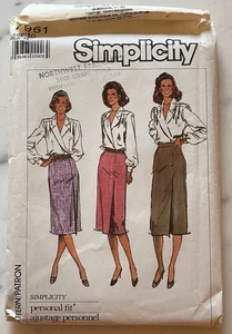 Vintage Simplicity Pattern 7961 Mock Wrap Straight Skirt Sewing Size 16 UNCUT FF - Picture 1 of 8