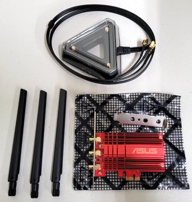 ASUS PCE-AC68 Dual-Band 3x3 AC1900 Wi-Fi PCIe Adapter with Low/Standard Brackets - Image 1 of 3